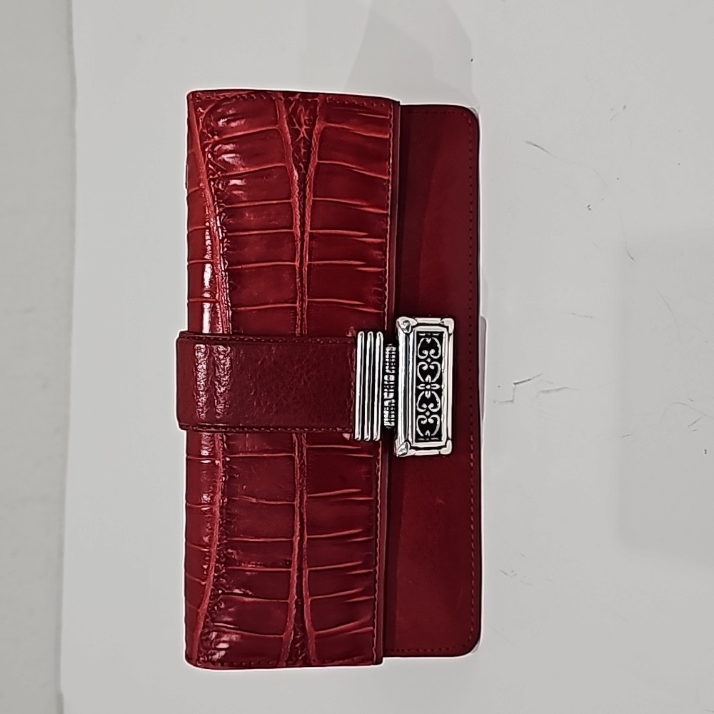 Brighton Red Crossbody Wallet  handbag with silver removable strap - Picture 8 of 8